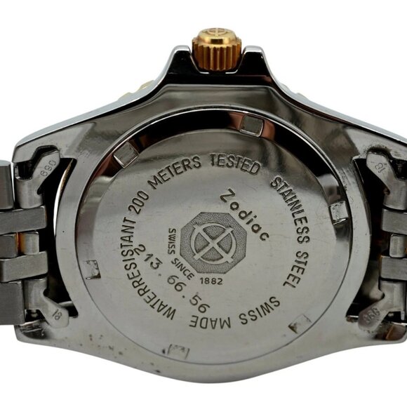 Zodiac 34mm Midsize Professional 200M Grey Dot TT Diver Watch - Picture 7 of 8